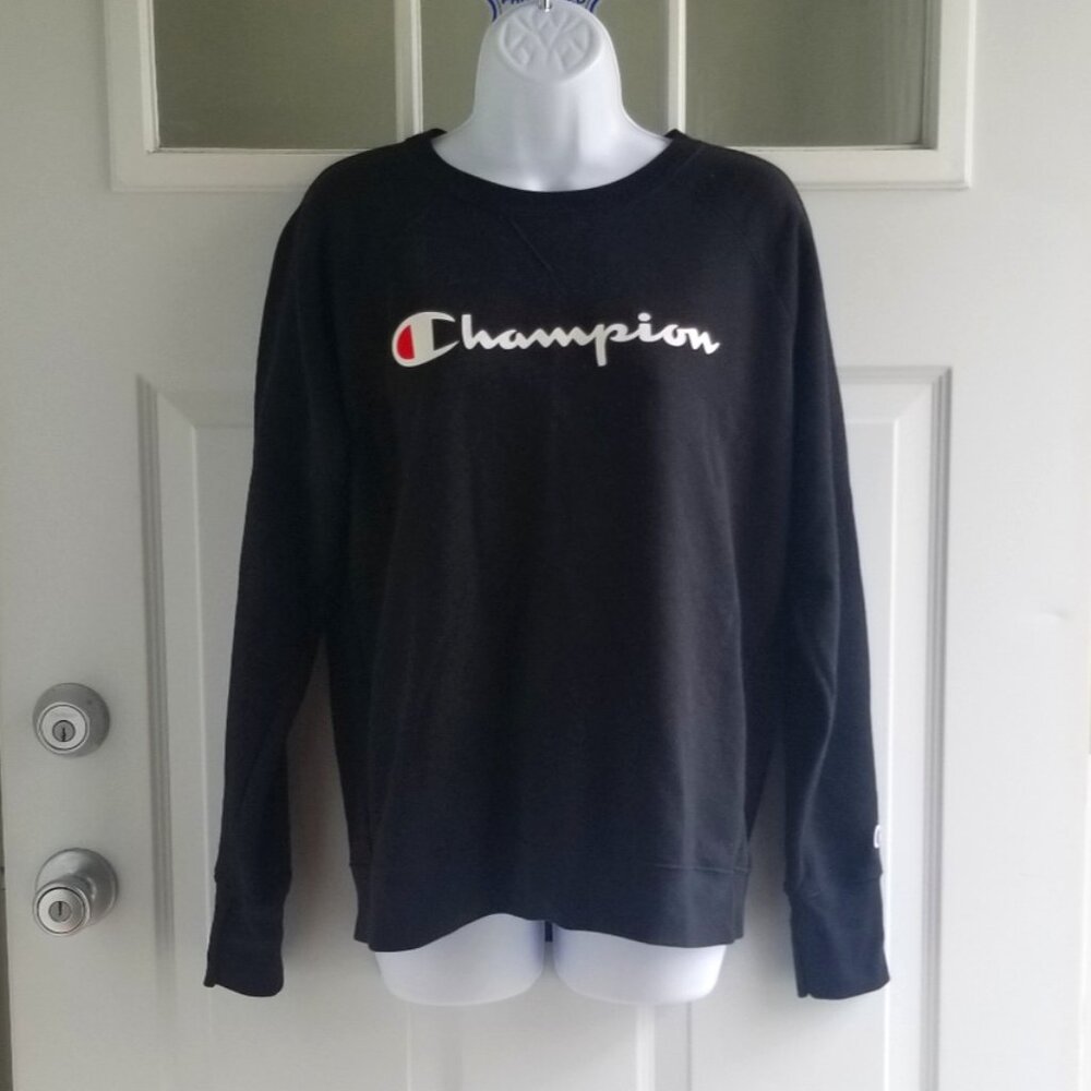 Champion Logo Powerblend Crewneck Pullover Sweatshirt ~ Sz. L